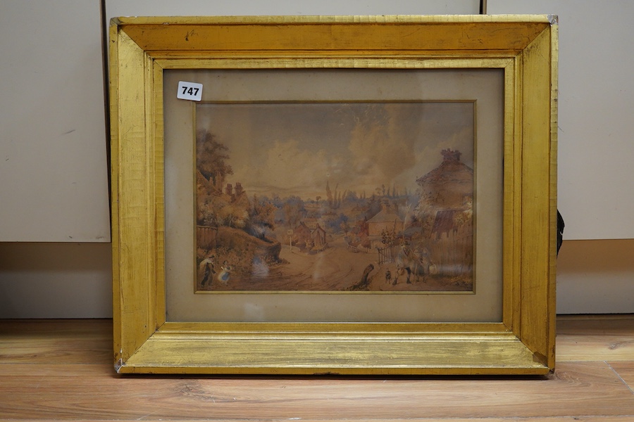 William Heath (19th. C), ‘East Barnet, painted from nature’, inscribed in ink and E. Stacy-Marks label verso, watercolour, 24 x 36cm